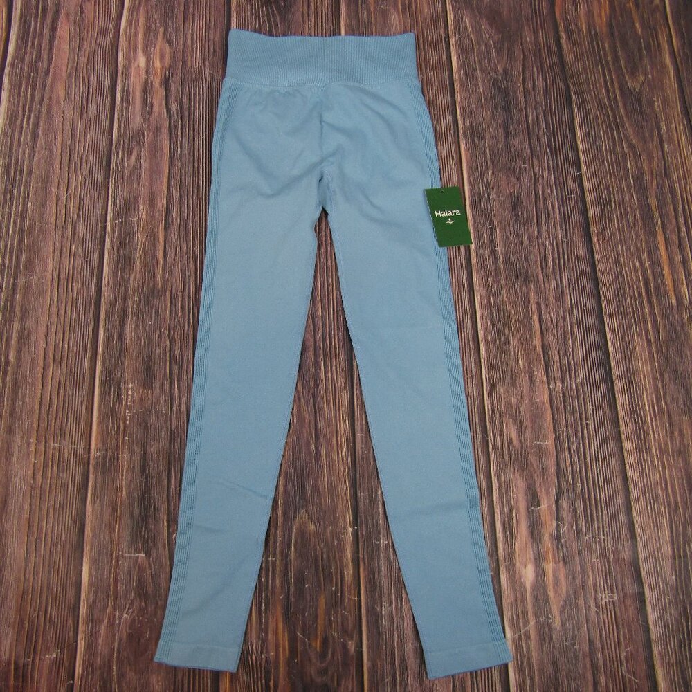 Halara NEW NWT Womens Small Light Blue Leggings Butt Scrunch Yoga Gym Workout - Picture 1 of 2